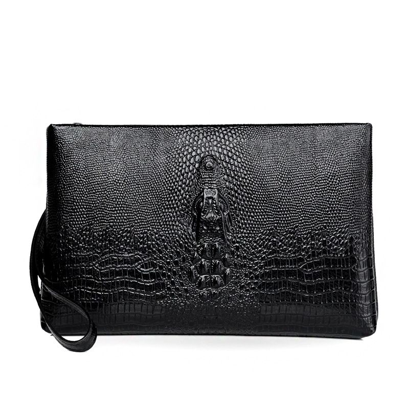 Zakelijk PU-leer Heren Herenmode Krokodilpatroon Letter Envelop Casual handtas_voghion.com
