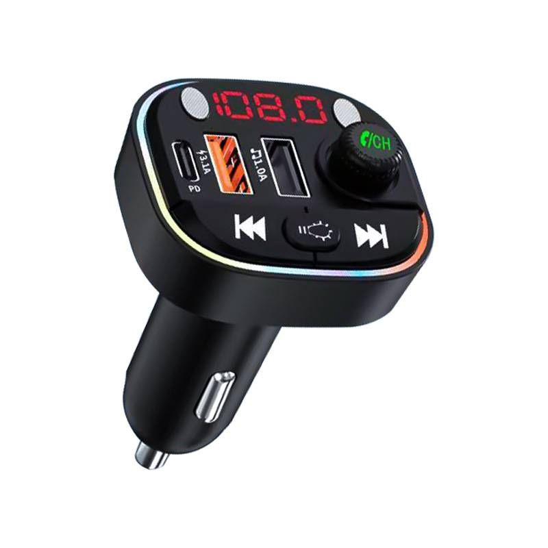 Carregador de carro com reprodução Bluetooth, viva-voz, qualidade de som sem perdas, acendedor de cigarros PD para carro, carregador de carro, carregamento rápido_voghion.com