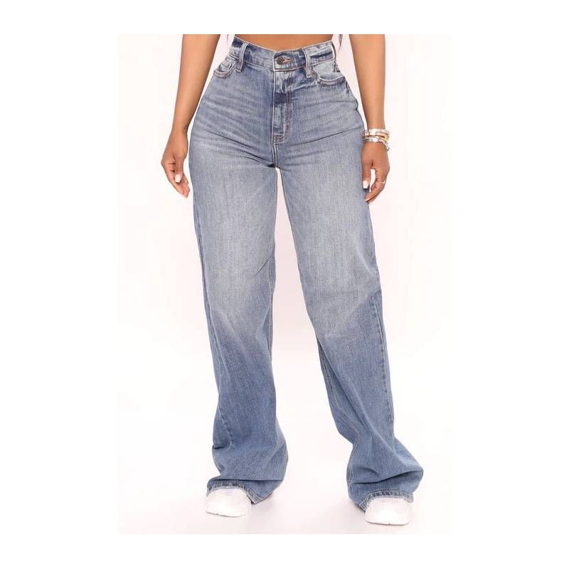Dammekleeder Denim Loose Baggy Hip Hop Street Fraen Wide Leg Jeans_voghion.com