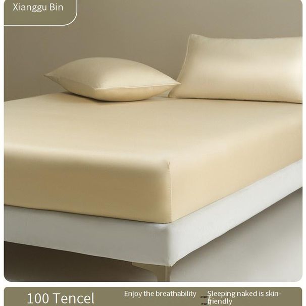 Tencel-Spannbettlaken – kühlender Matratzenschoner für den Sommer mit durchgehendem elastischem Rand und rutschfester Rückseite (atmungsaktiv, hautfreundlich, pflegeleicht)_voghion.com