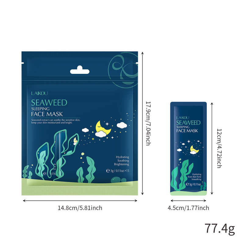 Treatments & Masks Plant Seaweed Sleeping Mask 3g*15 Pieces Per Bag Disposable Mask Moisturizing_voghion.com