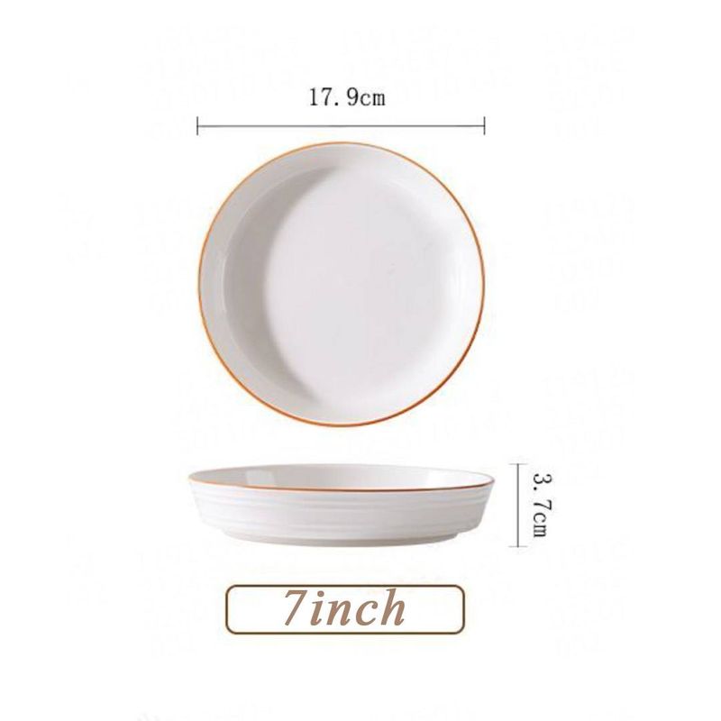 New Minimalist Ceramic Bowl & Plate Set Flat-Bottomed, Heat Resistant Rice/Soup Plates Stylish Home Dining Essentials_voghion.com