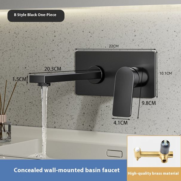 Modern Wall-Mounted Basin Mixer – Solid Brass Concealed Valve System With Ceramic Cartridge (Black/Gun Grey/Chrome)_voghion.com