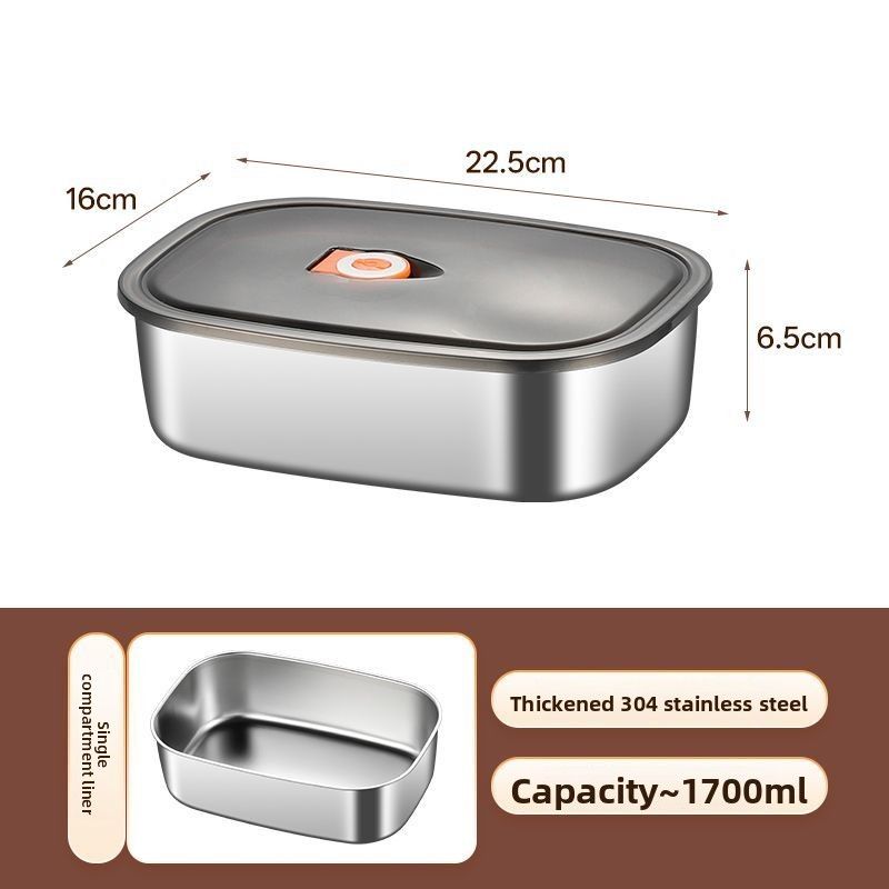 304 Stainless Steel Food Grade Refrigerator Fresh-Keeping With Lid Sealed Bento Lunch Storage Freezer Box_voghion.com