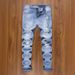Herrenbekleidung Lässige Jugendhose Nicht elastisch Mittlere Taille Slim Fit Zerrissene Röhrenjeans_voghion.com