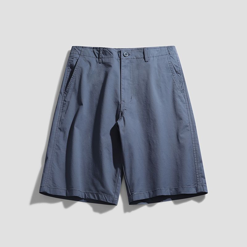 Loose Straight Leg Capris Basic Simple And Slightly Elastic Men's Shorts, Summer Solid Color Casual Pants_voghion.com