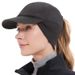 Cappello invernale da donna LazyZoom in pile polare riflettente con coda di cavallo e paraorecchie a scomparsa, morbido e caldo, berretto termico da ciclismo sportivo_voghion.com