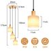 Glitzerlife Pendelleuchte Holz Esstischlampe Vintage - 3 Flammig Hängelampe E14 Hängeleuchte Weiß Rund Pendellampe Für Esszimmer Küche Schlafzimmer Arbeitszimmer_voghion.com