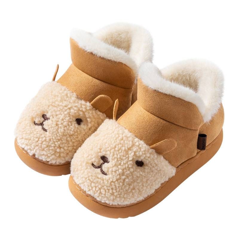 Kids Girls Boys Winter Cute Warm Boots Suede Lightweight Fur Lined Mid Calf Snow Boots for Toddler/Little Kid_voghion.com