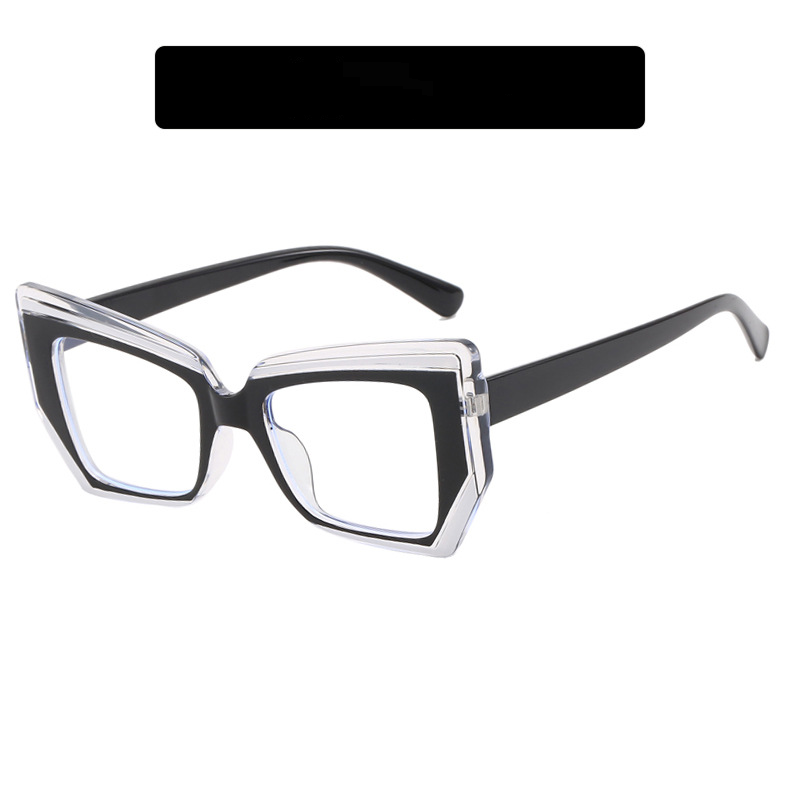 Women's Eyeglasses Irregular Flat Glasses Anti Blue Light TR90 Glasses Frame Personality Avant Garde Glasses Frame Ins Concave Shape_voghion.com