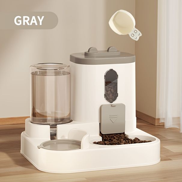 2-i-1 kattmatsdispenser Vatten och mat Integrerad helautomatisk kattmatnings- och vattendispenser Söt vattendispenser_voghion.com