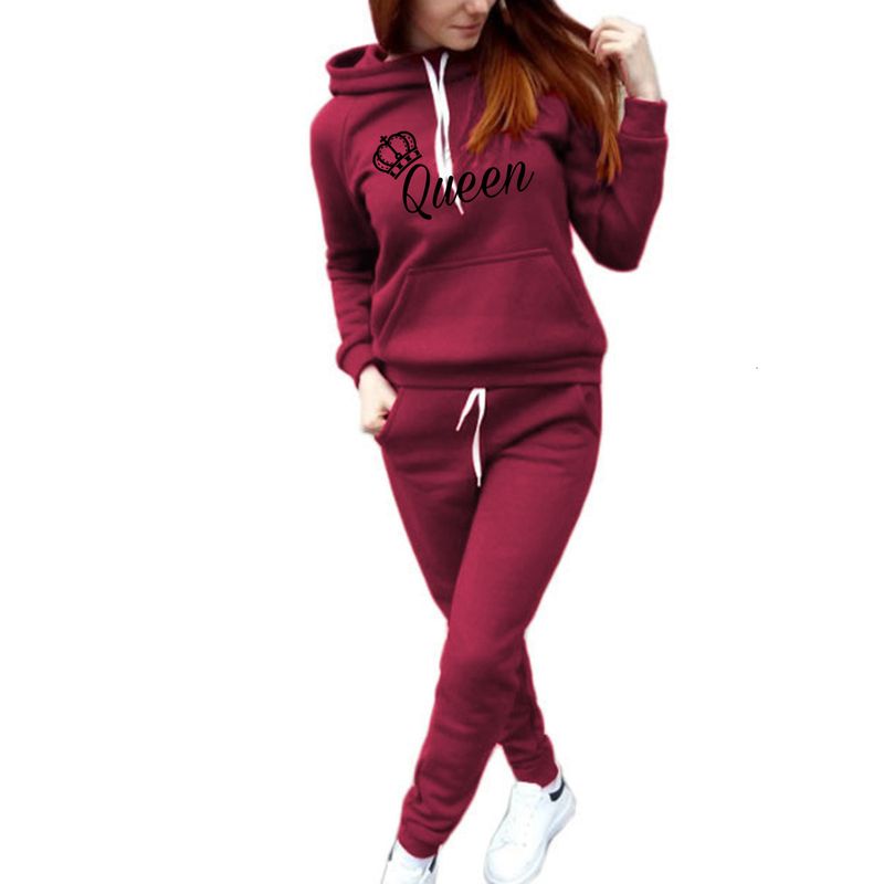 Women's Fashion patterned sweatshirt + sweatpants casual two-piece set_voghion.com