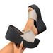 Thick-soled Round One-line Outside To Wear New Summer Wedge Plus Size Women's Fashion Sandals_voghion.com