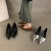 Französischer Stil Kitten Heel Single für Frauen 2025 Neue High-End Spitzschuh Elegante einfache schwarze Abendbootsschuhe_voghion.com