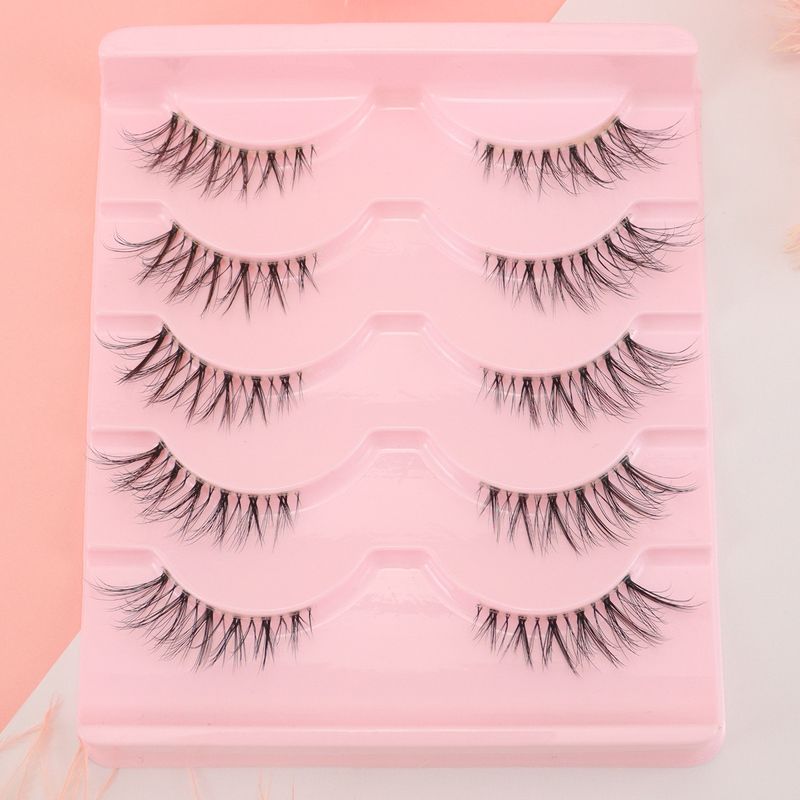 Beleza e Saúde Cílios Postiços Meio Olho de Gato Transparentes com Cauda Longa e Meio Olho Cílios Naturais Grossos_voghion.com