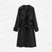 Spring And Autumn Trench Long Loose Jacket PU Oversized Classic Turn-Down Collar Women's Leather Coat_voghion.com