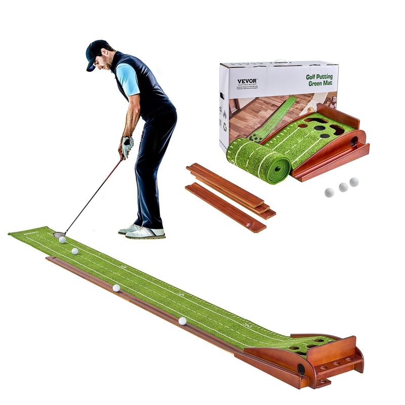 VEVOR 5 Hole Golf Putting Mat Indoor Golf Putting Green Golf Training Aid_voghion.com