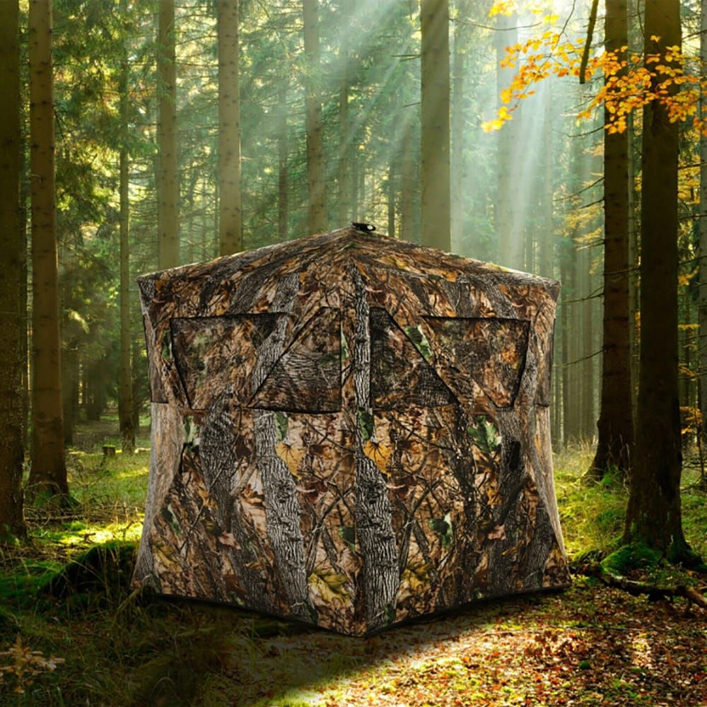3 Person Portable Pop-Up Ground Hunting Blind With Tie-downs_voghion.com