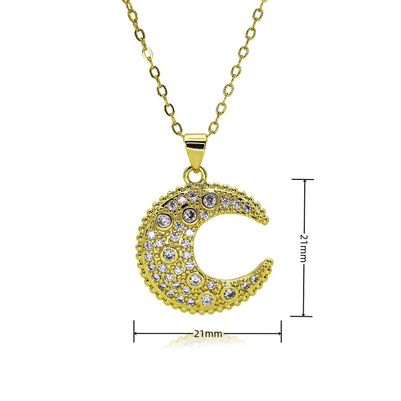 Eine Vielzahl von vielseitigen Halskettenanhängern mit Mond-Mikro-Intarsien, Nischentemperament, Mode, High-End-Schlüsselbeinkette_voghion.com