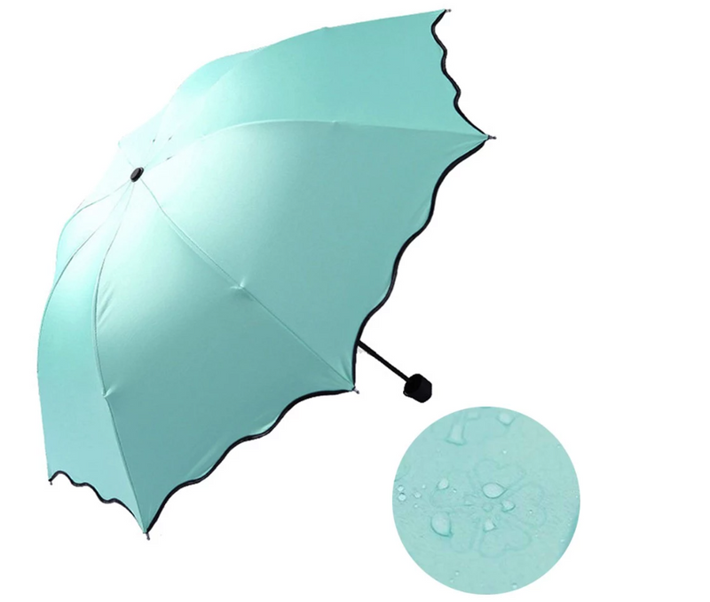 Rain Windproof Sunscreen Magic Flower Dome Ultraviolet-proof Folding Parasols Sunny Rainy Umbrella-Purple_voghion.com