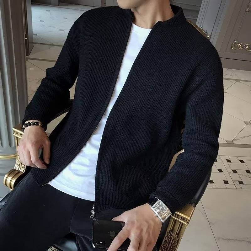 Men's Clothing Plaid Cardigan Sweater Men Style Autumn And Winter V Neck Knitted Jacket Fashion Brand Casual Couple Knitted Sweater_voghion.com
