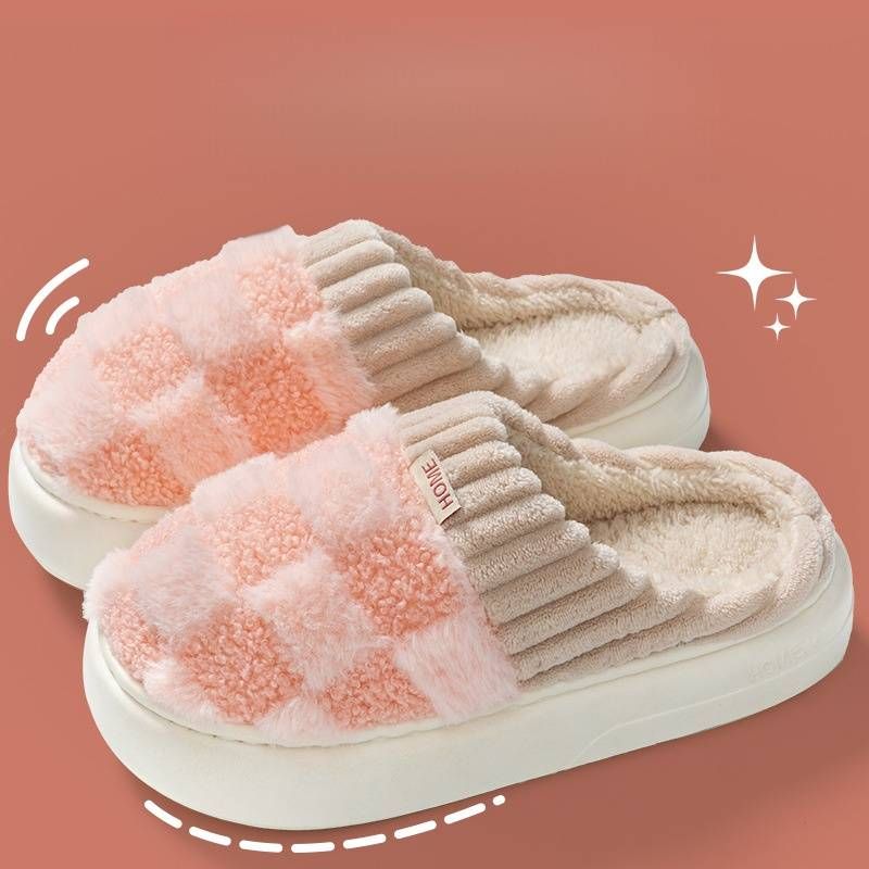 Memory Foam Slippers For Women & Men - Plush Fuzzy House Shoes With 2cm EVA Sole, Non-Slip & Breathable (Bear/Tribal Print Designs)_voghion.com