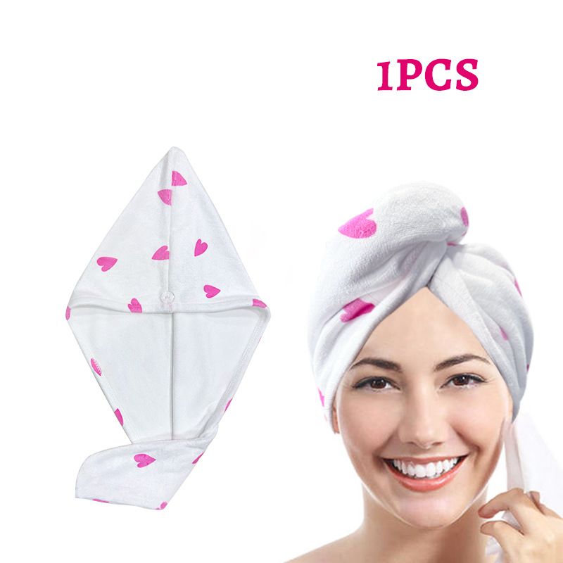 Toalha de cabelo de secagem rápida - Turbante de cabelo de microfibra 150D superabsorvente para mulheres, 25 x 65 cm, touca de cabelo de secagem rápida (design impresso, 1 unidade)_voghion.com