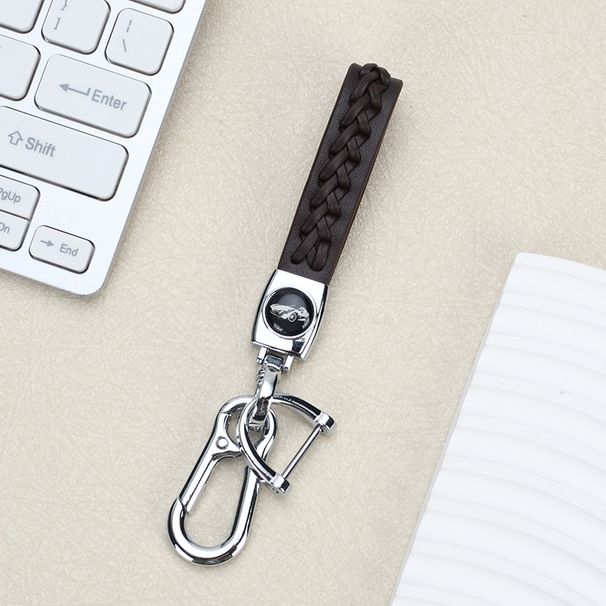 Portachiavi per auto in pelle di agnello intrecciata, portachiavi per coppia in corda intrecciata a mano, portachiavi in metallo per auto_voghion.com
