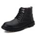 Herbst Winter Martin Männer Business Casual High Top Schuhe Fleece Gefüttert Baumwolle Rindsleder Arbeit Outdoor Kurze Lederstiefel_voghion.com