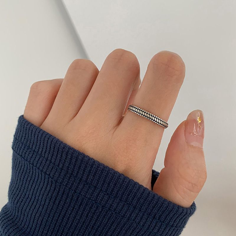 Anello combinato S Yintai Heavy Industry per donna, design di nicchia di tendenza Ins, stile vintage minimalista, personalità unica_voghion.com