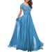 Women's Clothing Elegant Lace Applique Mother Of The Bride Dress Long Sleeveless Chiffon Formal Evening Gown For Wedding & Special Occasions_voghion.com