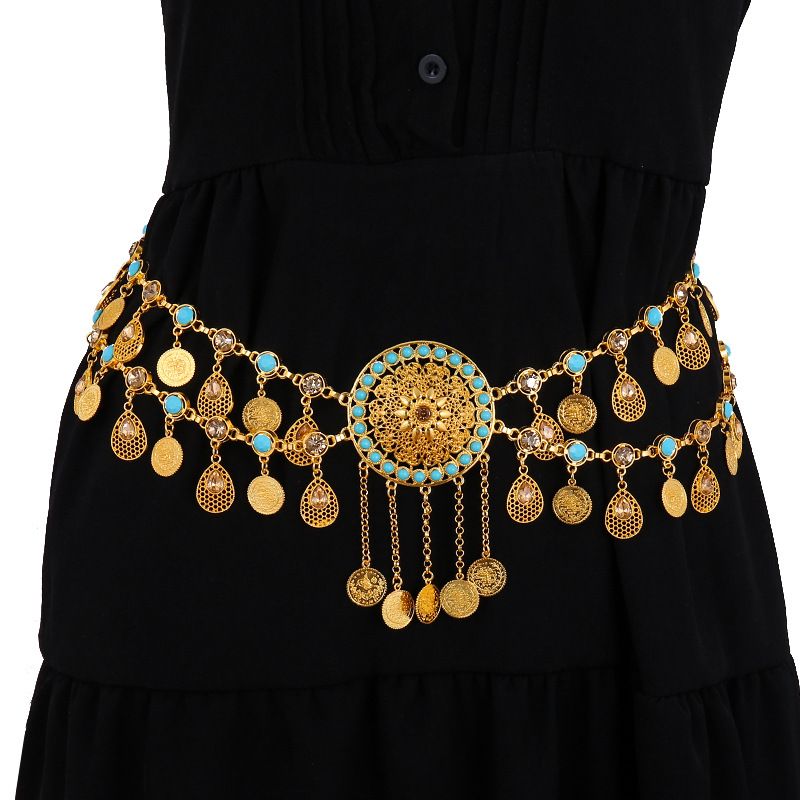 New Fashionable Bohemian Style Exaggerated Tassel Waist Chain Headpiece Necklace_voghion.com