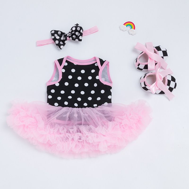 Baby clothes reborn baby clothes 55cm simulation doll clothes sleeveless pajamas dress shoes headdress set_voghion.com
