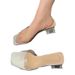 New Women's Transparent Flip-flops With Thick, Ultra-high Heels, Square Heads And Exposed Toes_voghion.com