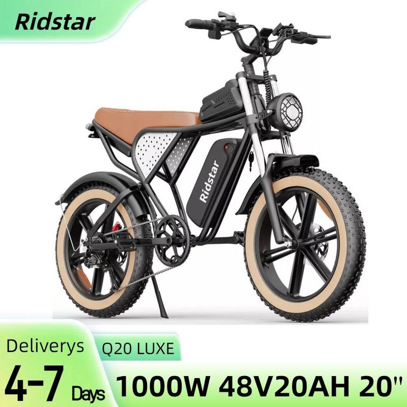Horské elektrokolo Ridstar Q20 LUXE 1000W 48V 20Ah 20''Fat Tire horské elektrokolo pro dospělé_voghion.com