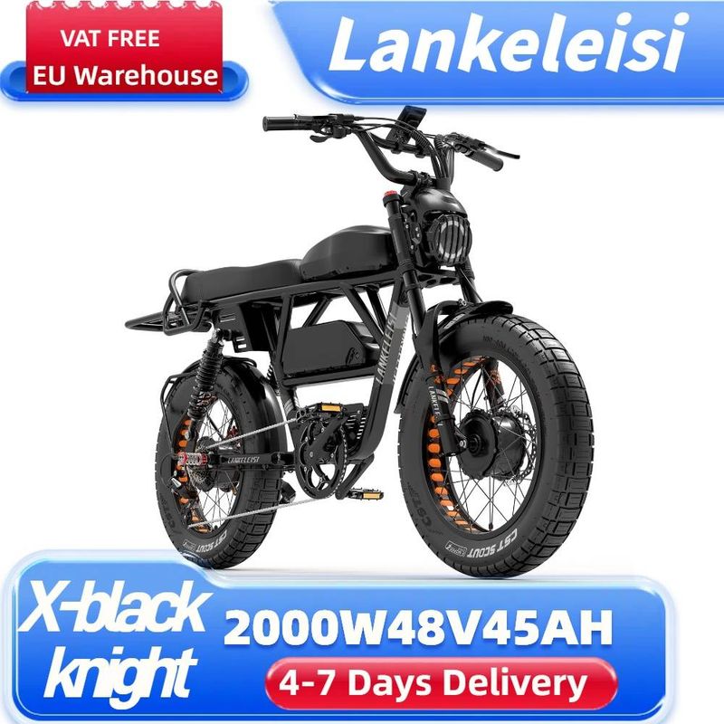 LANKELEISI X-Black Knight 20" Fat Tire All-Terrain Elektrovelo 2000W Duebelmotor 48V 45Ah Batterie_voghion.com