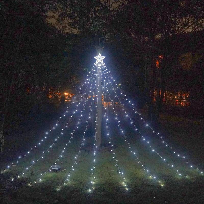 3M Waterproof Star String Lights - Remote Control LED Fairy Lights For Christmas Garden Decor (200 LEDs, IP43, ABS, Warm White/Multi-Color)_voghion.com