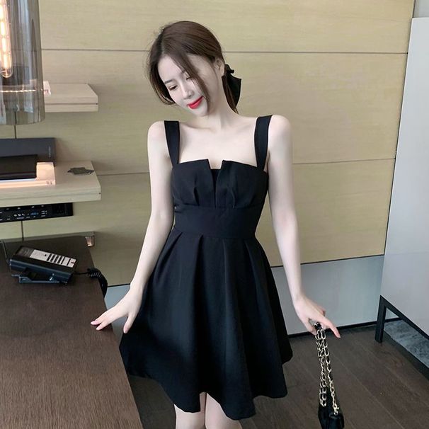 Two-Piece Loose Suit Jacket Top For Women, Autumn High-End Waist-Cinching Slimming Hot Girl Short Camisole Dress Set_voghion.com