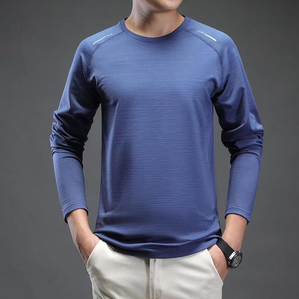 Μακρυμάνικο μπλουζάκι για αναψυχή, αθλητισμό, γυμναστική, υψηλή ελαστικότητα, γρήγορο στέγνωμα στο πάνω μέρος_voghion.com