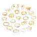Creative Personality Geomric Mal Stackable Joint Cross-Border New European And American Style Alloy Rings 23-Piece_voghion.com