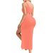 New Women's Fashion 2025 Summer Casual Solid Color Asymmetrical Neck Top And Skirt Split Set For Women_voghion.com