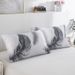 Gray And White Feather Bohemian Mattress Cover Polyester 3D Bedspread_voghion.com