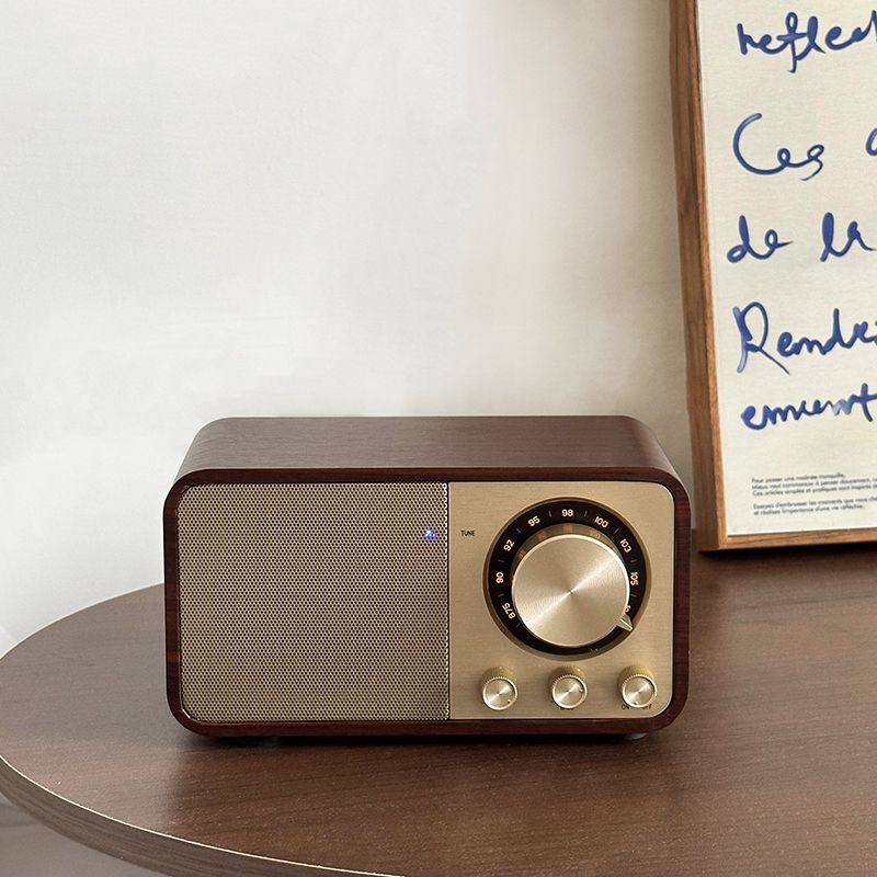 Butiksejerens hjerte kærlighed ~ Bluetooth Audio Retro Træ Flot Bærbar Med Antenne Subwoofer Lydboks_voghion.com