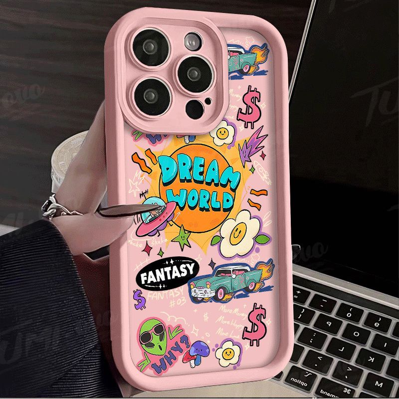 Printing Protective Case For IPhone 16 15 14 13 12 11 Pro Max X XS X S Max XR SE 2020 7 8 Plus Iphone16 Dreamy Fun Cute Alien_voghion.com