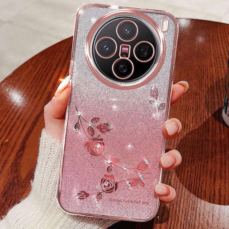 Diamond Shiny Crystal Glitter Plating Soft Case For VIVO X200 / Pro Mini Ultra Thin Gradient Camera Protector Back Cover Shell_voghion.com