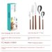 Set da pranzo Premium da 20 pezzi - Posate in acciaio chirurgico 430 con motivo legno e pietra (include 5 posate principali)_voghion.com