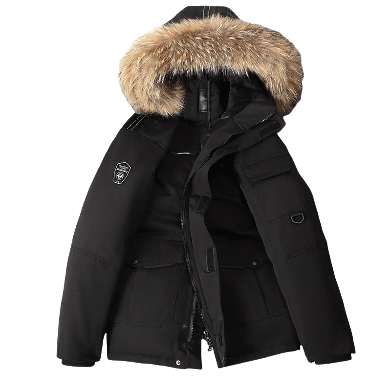 Winter New Men's Down Jacket, Mid-length Thickened Workwear, Trendy Outdoor Men's Down Jacket_voghion.com
