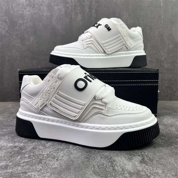 2026 Fashion Sneakers Jogging Shoes Youth/Men Artificial PU Splicing Low Top Velcro Thick Sole Non-Slip Wear-Resistant Running Shoes_voghion.com