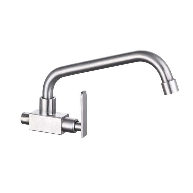 304 Stainless Steel Single-Handle Cold Water Faucet Home Kitchen Sink Basin Surface-Mounted Brushed Finish Vertical Swivel Faucet_voghion.com