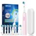 5 Modes Rotating Electric Toothbrush - 360° Soft Bristle Head, Waterproof Sonic Rechargeable For Adults_voghion.com